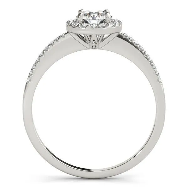 Roxy Round Center Stone Diamond Halo Radiant Basket Engagement Ring
