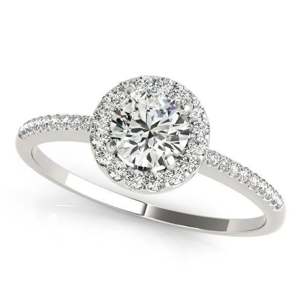 Roxy Round Center Stone Diamond Halo Radiant Basket Engagement Ring