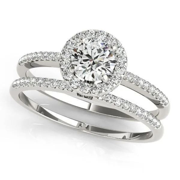 Roxy Round Center Stone Diamond Halo Radiant Basket Engagement Ring