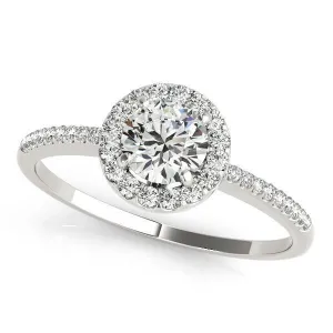 Roxy Round Center Stone Diamond Halo Radiant Basket Engagement Ring