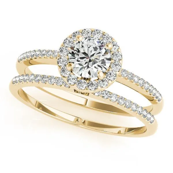 Roxy Round Center Stone Diamond Halo Radiant Basket Engagement Ring