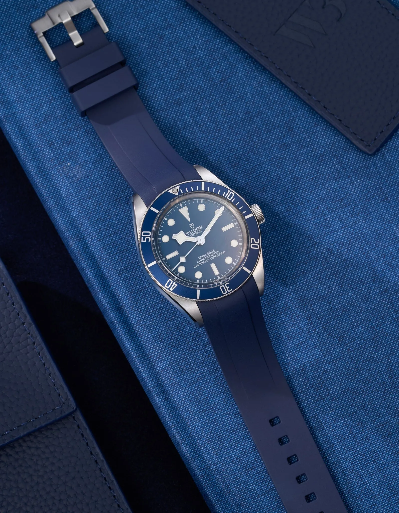 Rubber Strap for Tudor Black Bay 58 Navy Blue