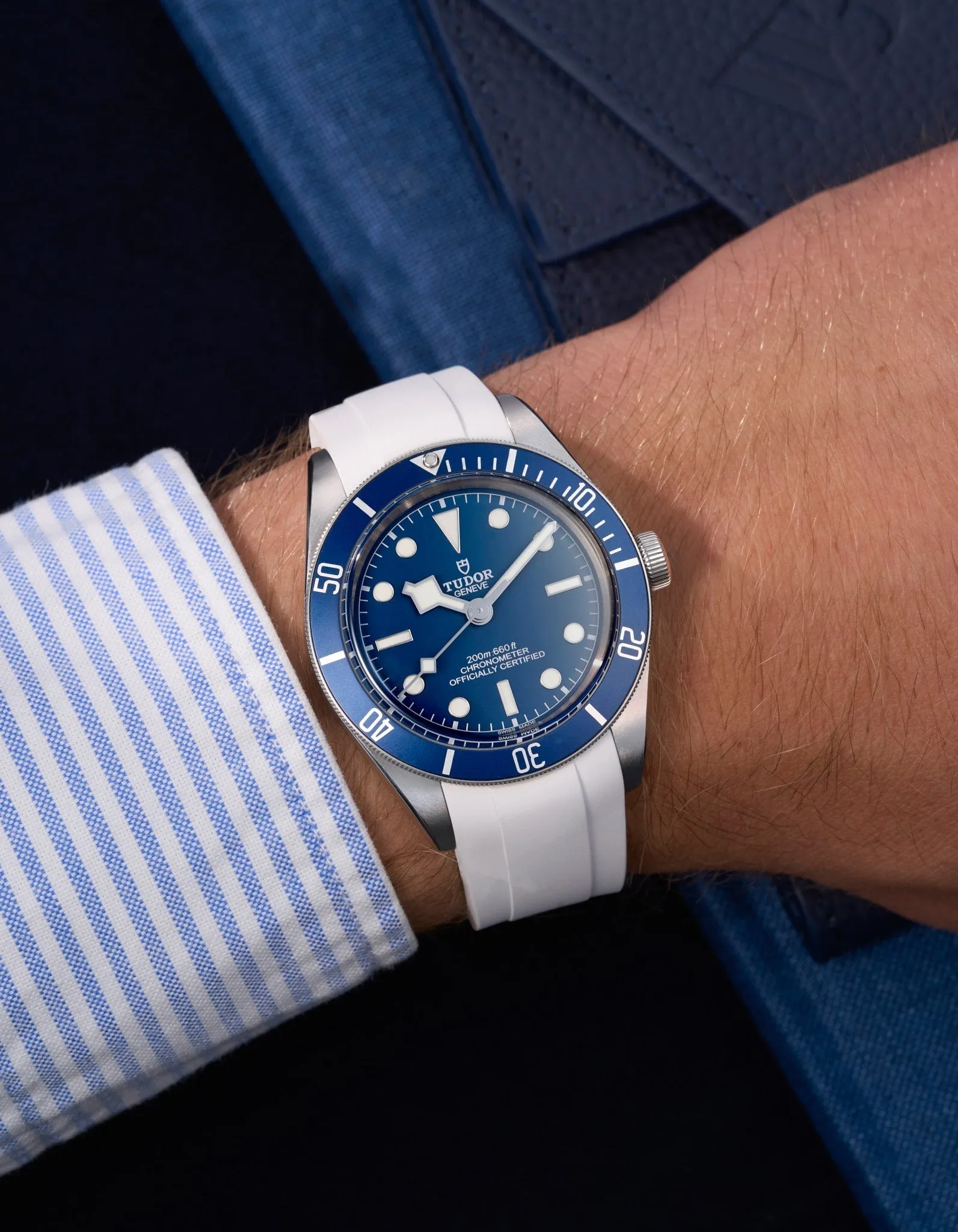 Rubber Strap for Tudor Black Bay 58 Navy Blue