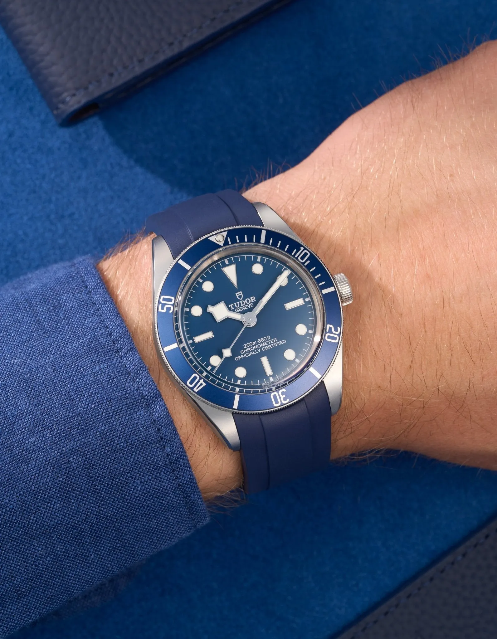 Rubber Strap for Tudor Black Bay 58 Navy Blue