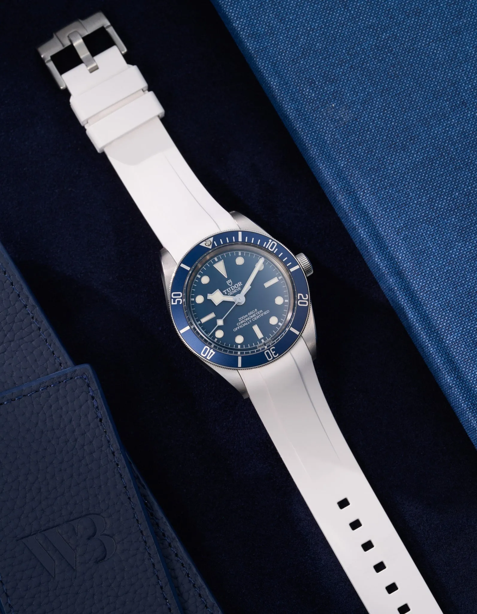 Rubber Strap for Tudor Black Bay 58 Navy Blue