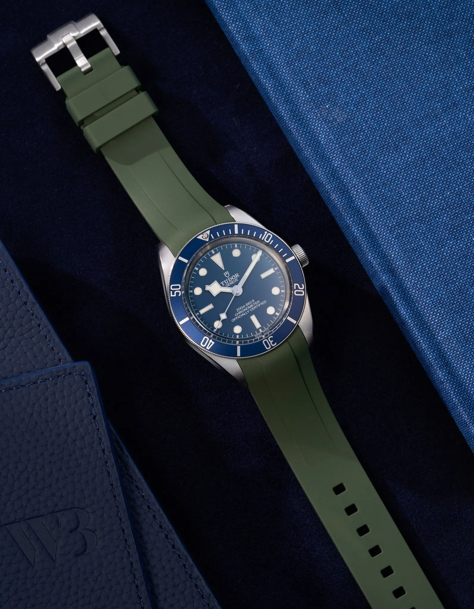 Rubber Strap for Tudor Black Bay 58 Navy Blue