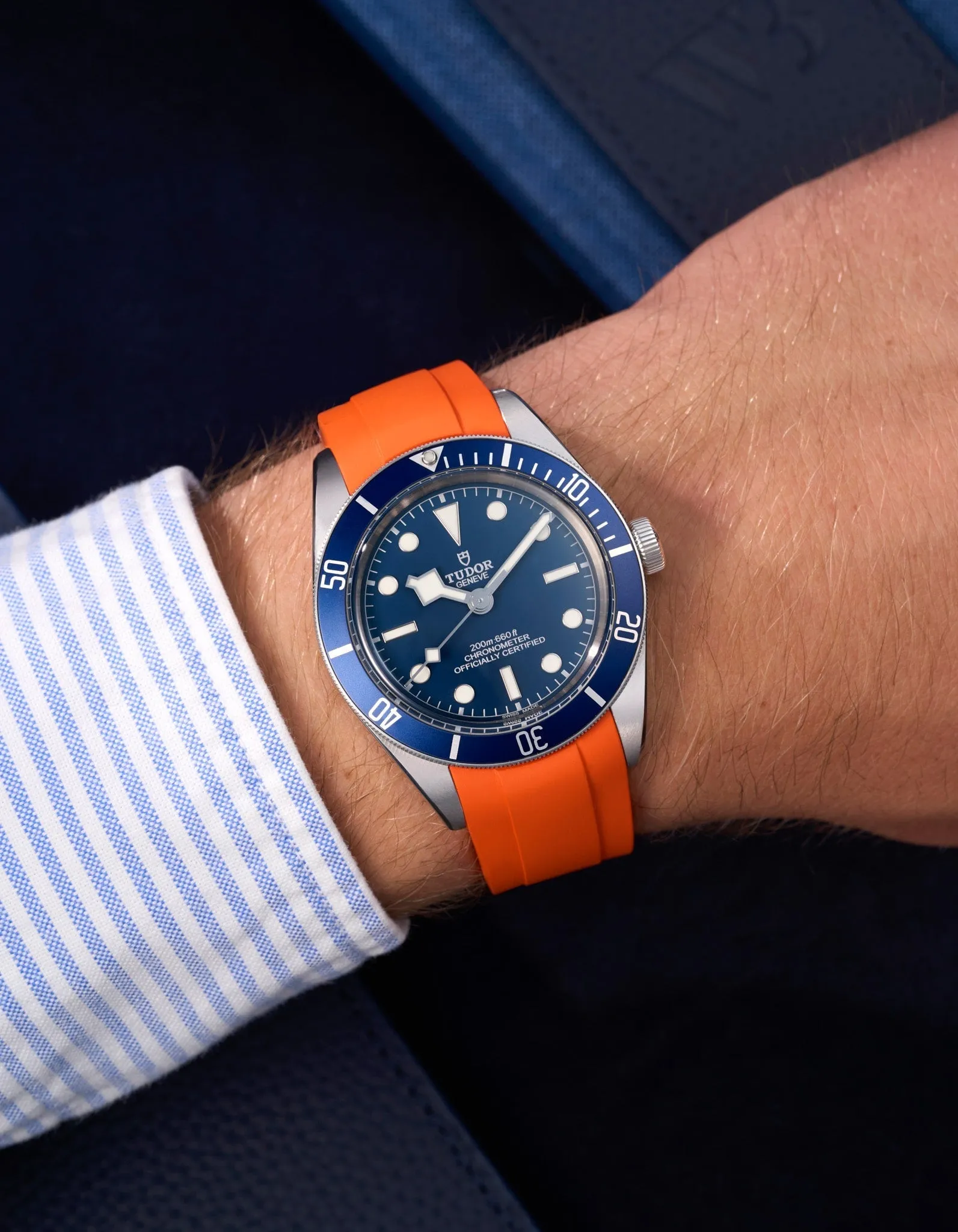 Rubber Strap for Tudor Black Bay 58 Navy Blue