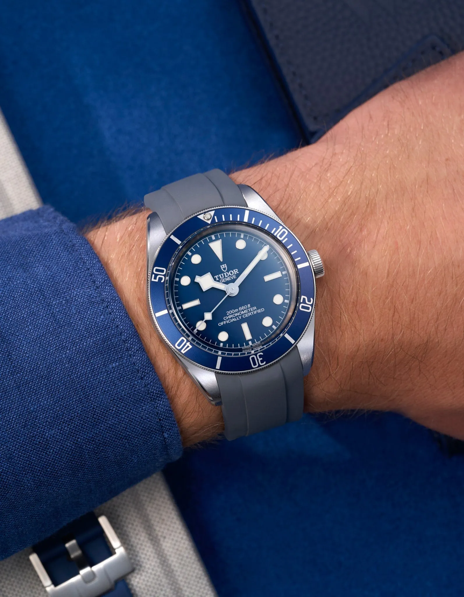 Rubber Strap for Tudor Black Bay 58 Navy Blue