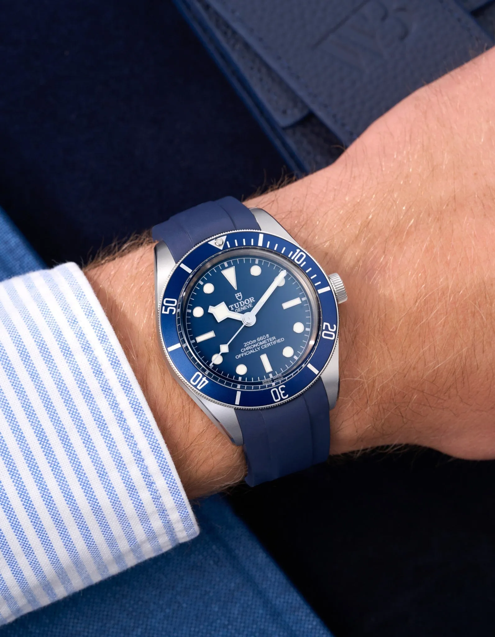 Rubber Strap for Tudor Black Bay 58 Navy Blue