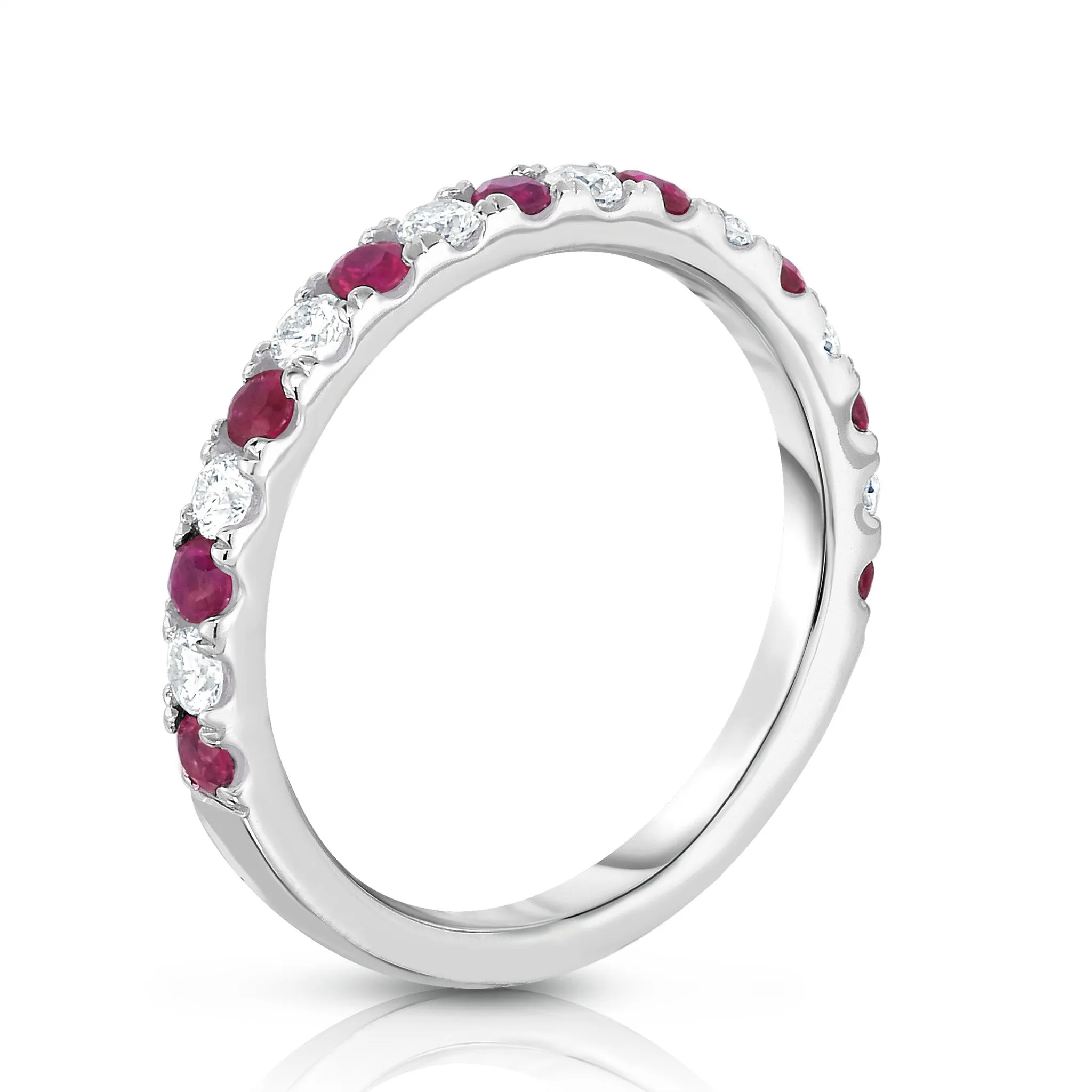 Ruby & 0.30Ct Diamond Ring in 14K White Gold