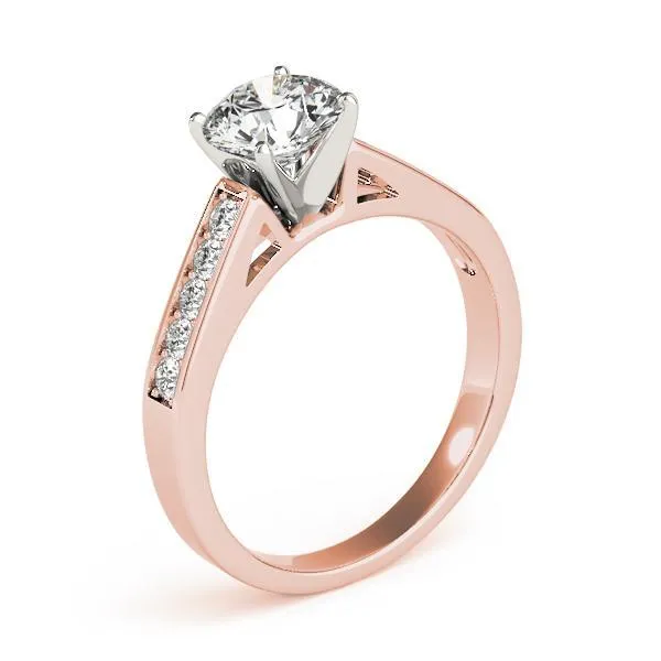 Ryleigh Round Center Stone Diamond Channel 4 Prong Two-Tone Engagement Ring