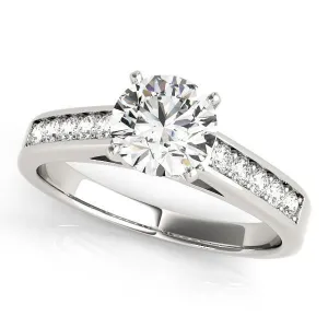 Ryleigh Round Center Stone Diamond Channel 4 Prong Two-Tone Engagement Ring