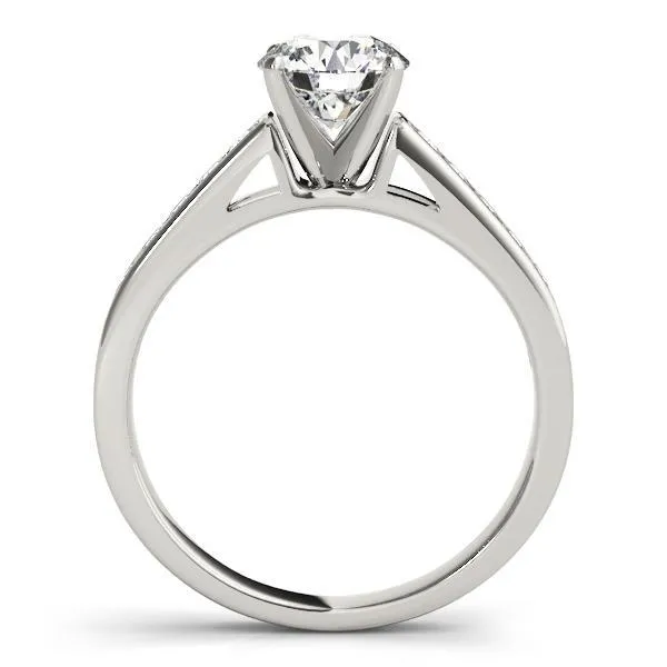 Ryleigh Round Center Stone Diamond Channel 4 Prong Two-Tone Engagement Ring