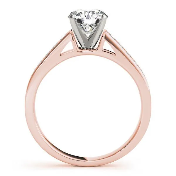 Ryleigh Round Center Stone Diamond Channel 4 Prong Two-Tone Engagement Ring