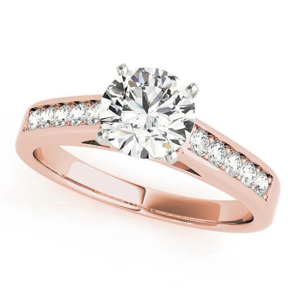 Ryleigh Round Center Stone Diamond Channel 4 Prong Two-Tone Engagement Ring