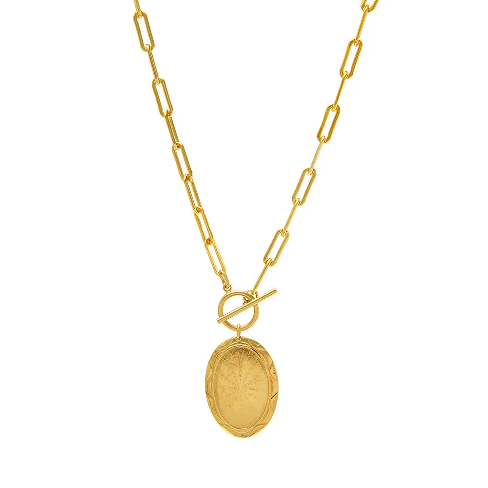 RYLEY  OVAL DISC PENDANT