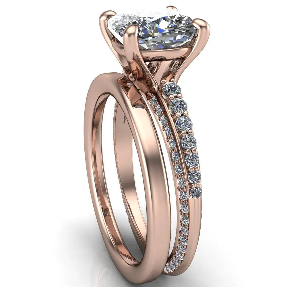 Sahana Cushion Center Stone Under Bezel Double Diamond Channel Ring