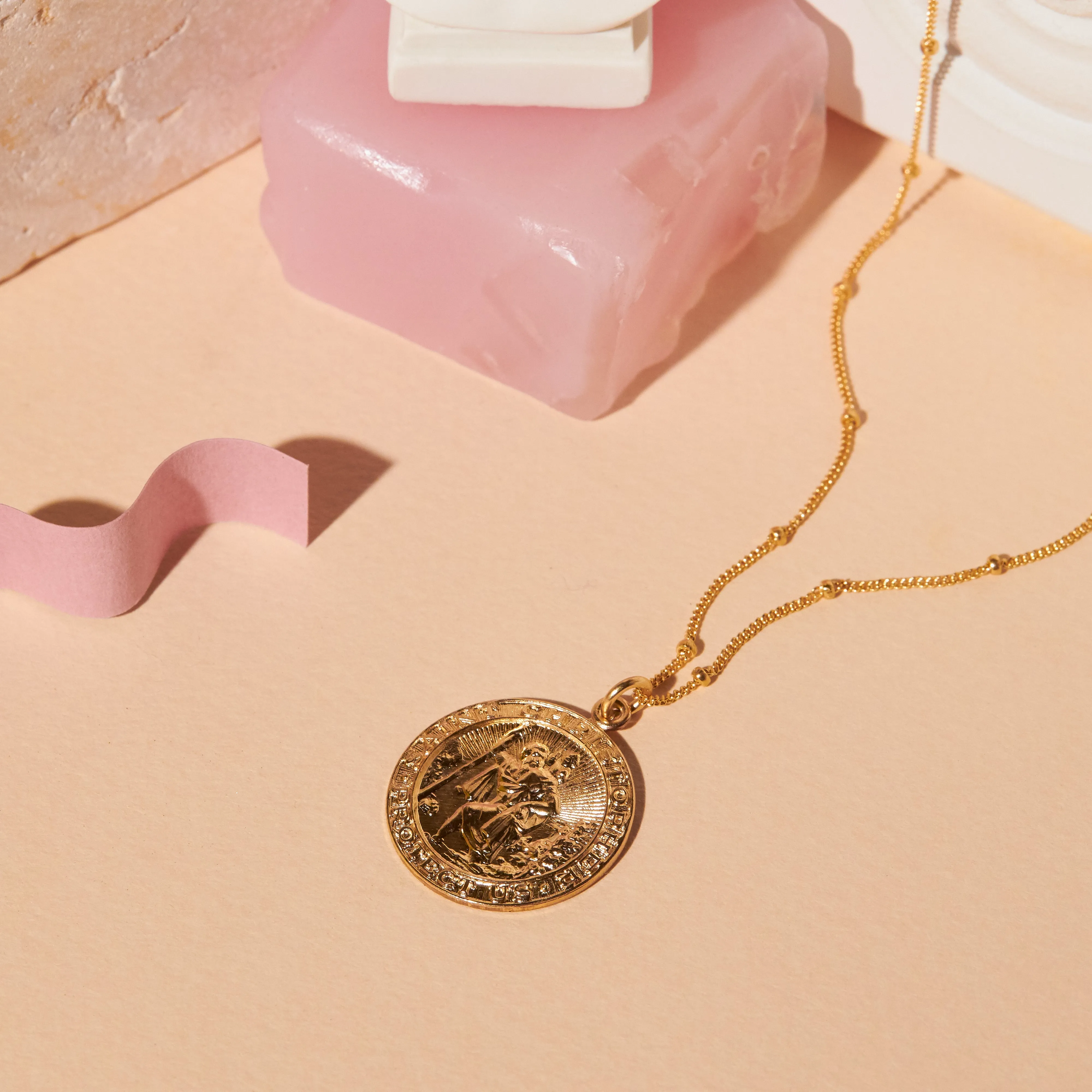 Saint Christopher Disc Necklace