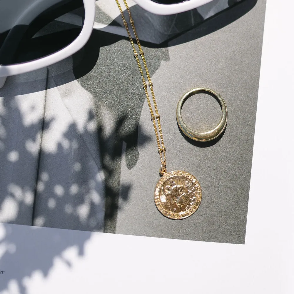 Saint Christopher Disc Necklace