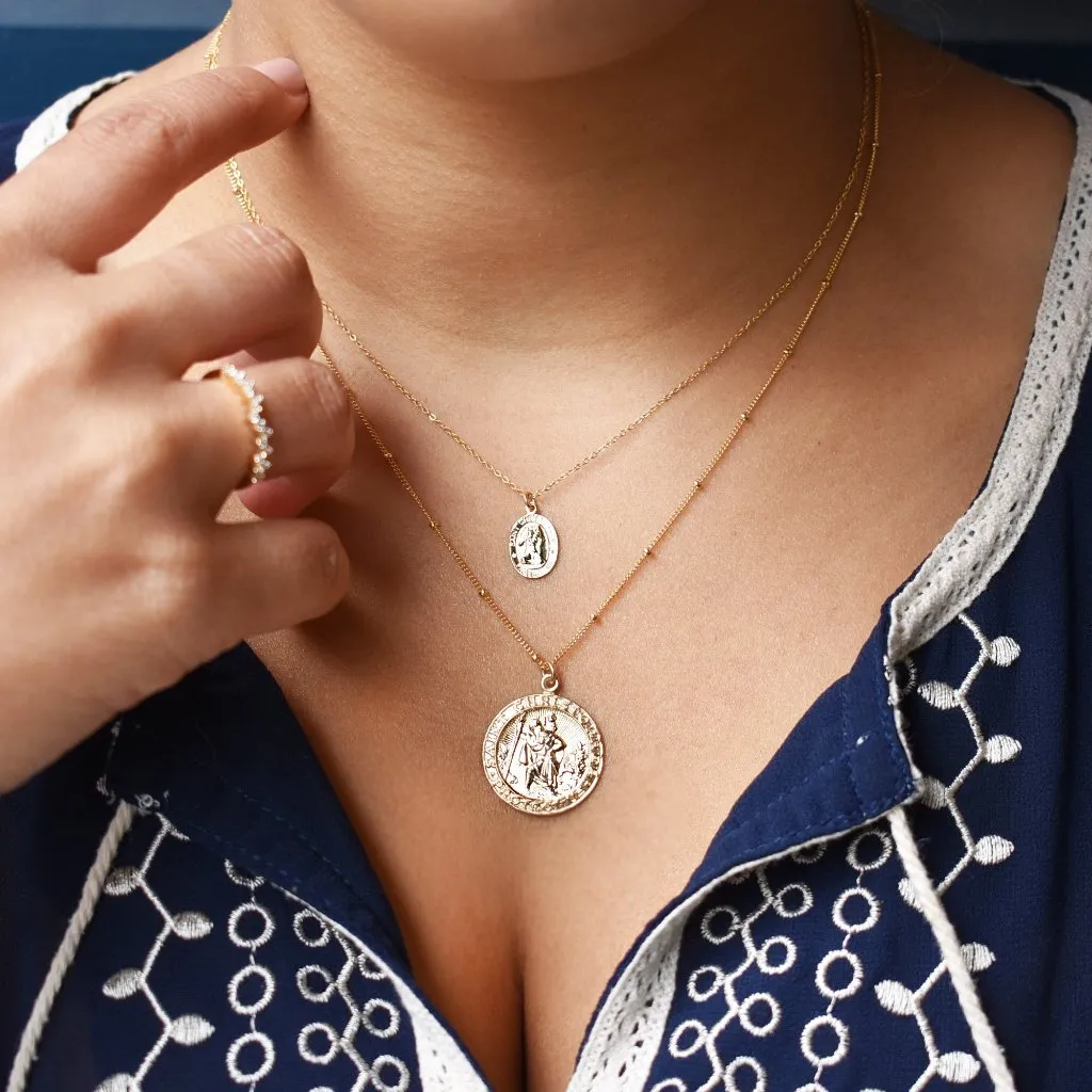 Saint Christopher Disc Necklace