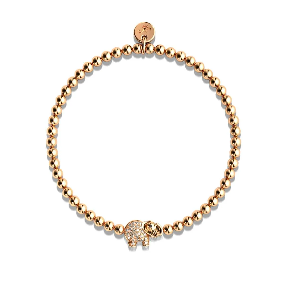 Sanctuary | 18k Rose Gold | Crystal Elephant Charm Bracelet