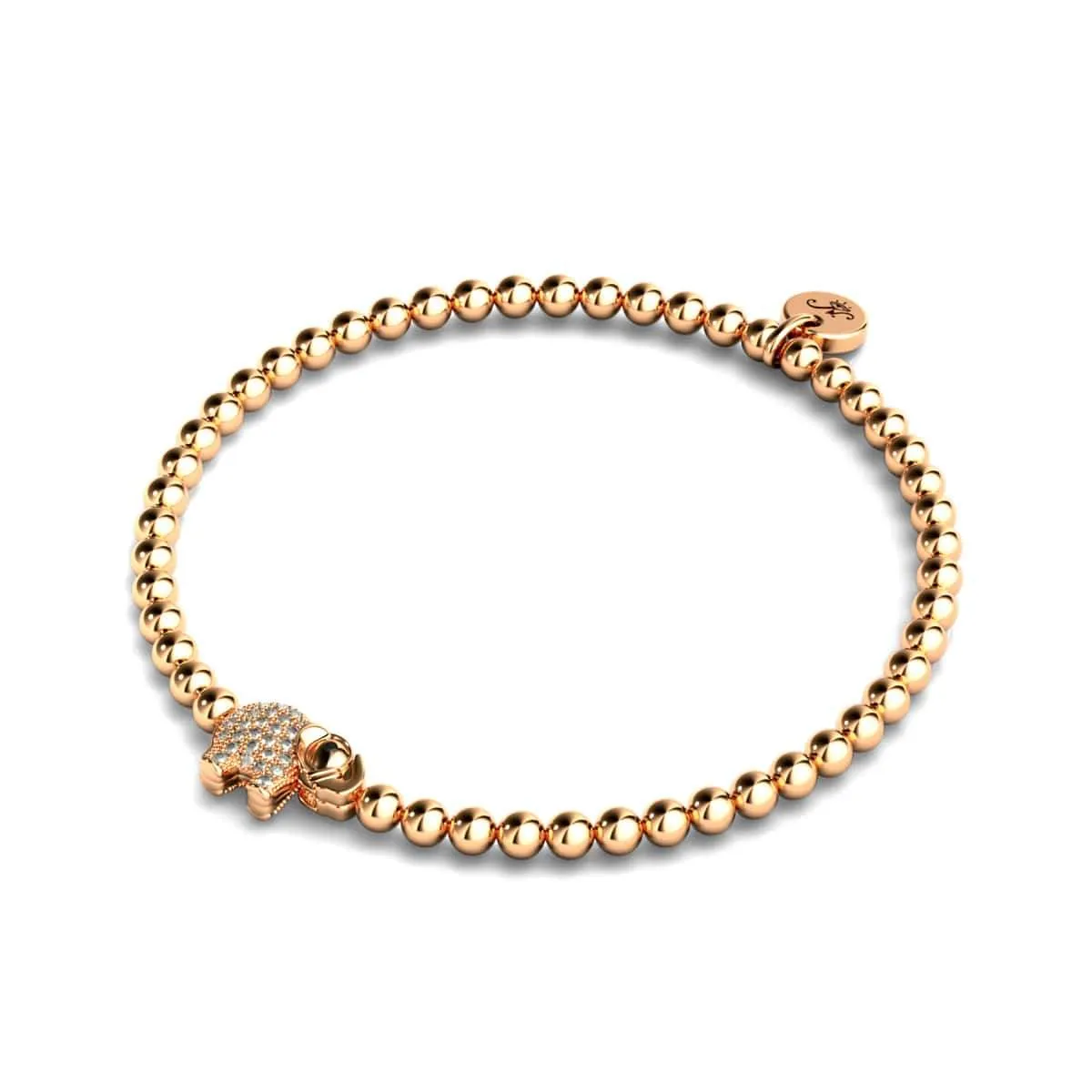 Sanctuary | 18k Rose Gold | Crystal Elephant Charm Bracelet