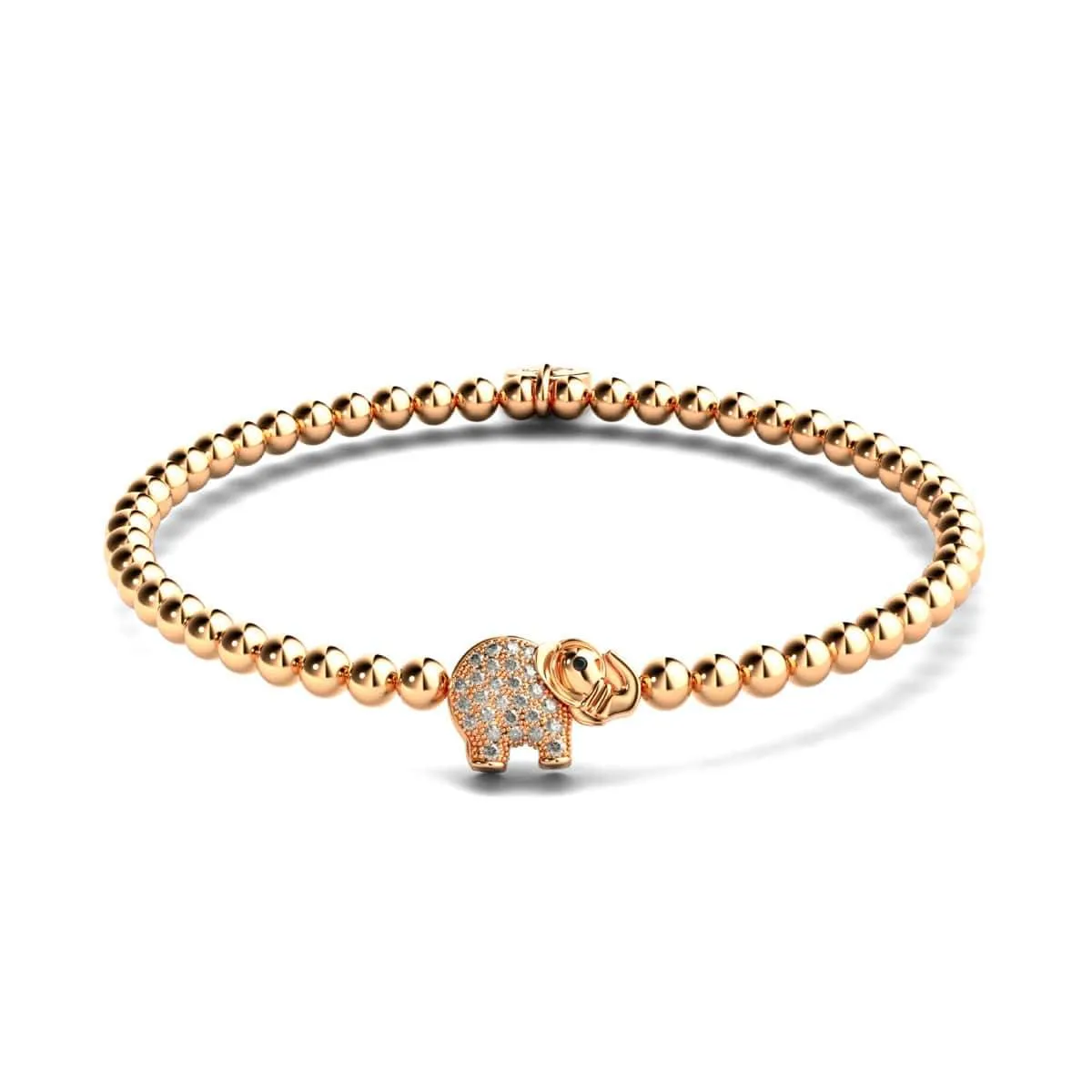 Sanctuary | 18k Rose Gold | Crystal Elephant Charm Bracelet