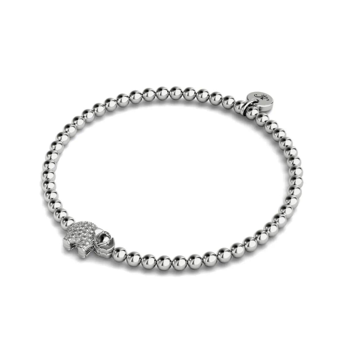 Sanctuary | Silver | Crystal Elephant Charm Bracelet
