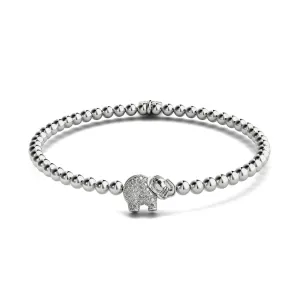 Sanctuary | Silver | Crystal Elephant Charm Bracelet
