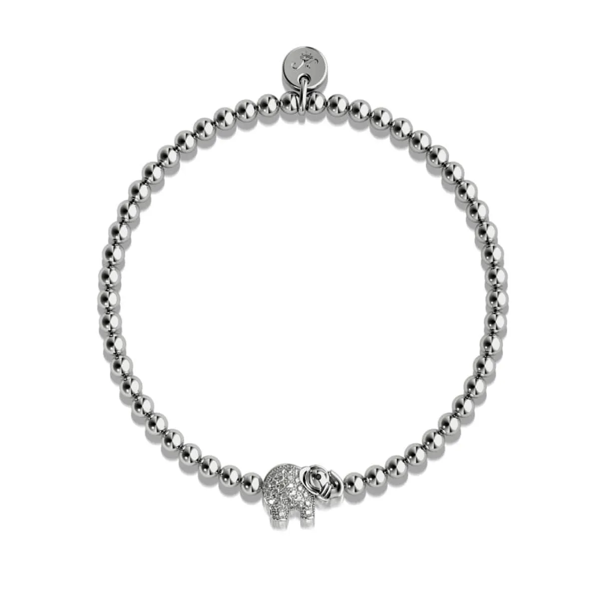 Sanctuary | Silver | Crystal Elephant Charm Bracelet
