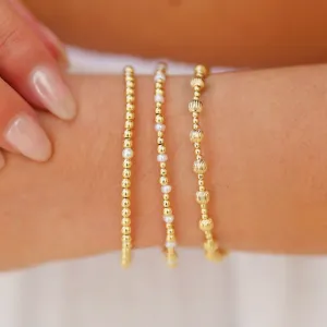 SANTORINI | Gold Filled Beaded Bracelets Stack
