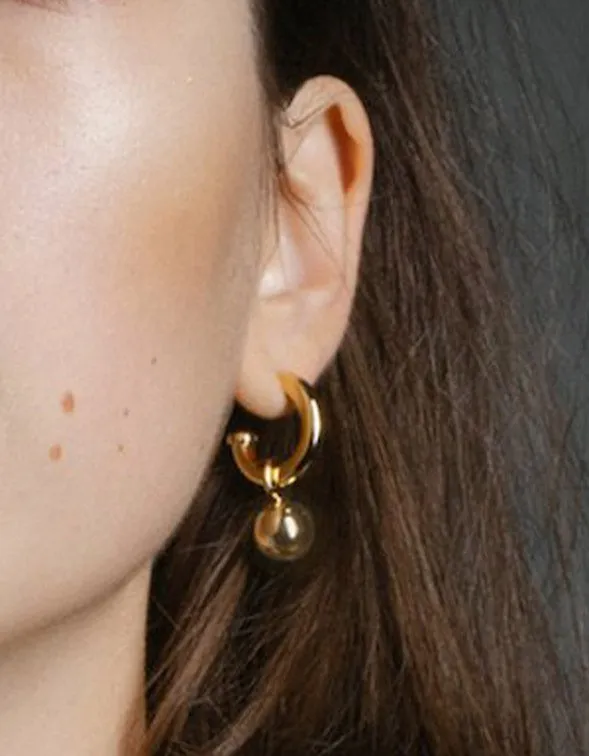 Scout Hoop & Ball Chain - Gold Vermeil