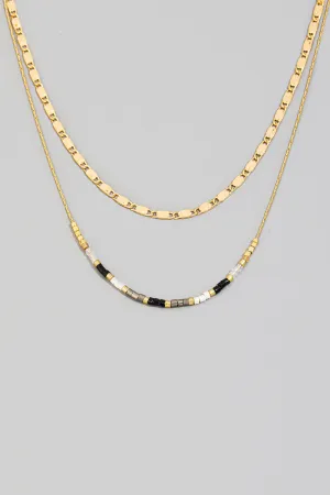 Seed Bead Dainty Double Layered Necklace (Assorted)