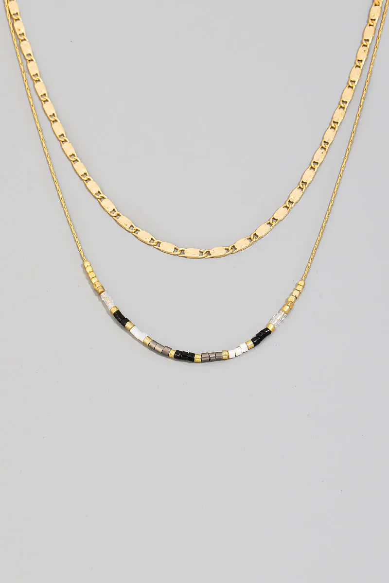 Seed Bead Dainty Double Layered Necklace (Assorted)