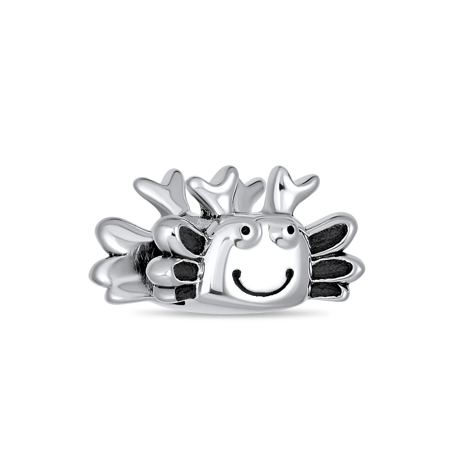 Set of 2 Nautical Travel Crab & Sea Turtle Charm Bead Sterling Silver