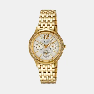 Sheen Women White Dial Multi-Function Stainless Steel Watch SHE-3030GD-7AUDR - SX086-FA