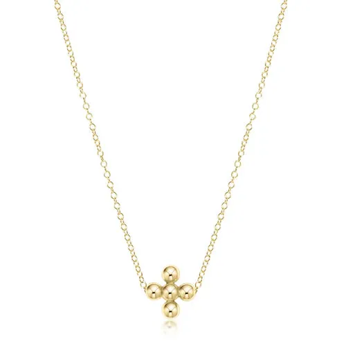 Signature Cross Gold 16" Necklace 3mm Bead