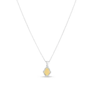 Silver & 18K Gold Beaded Hamsa Pendant