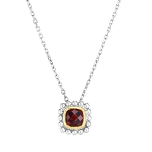 Silver & 18K Gold Prosecco Quadra Garnet Pendant