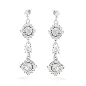 SILVER CRYSTAL EARRINGS  #FW5521-R-08 (OF24)