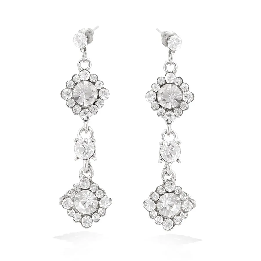 SILVER CRYSTAL EARRINGS  #FW5521-R-08 (OF24)