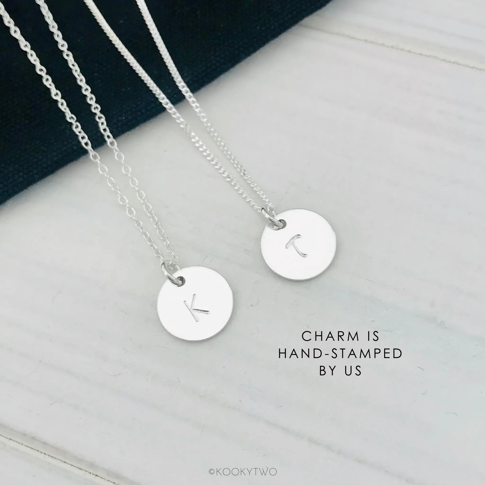Silver Initial Disc Necklace