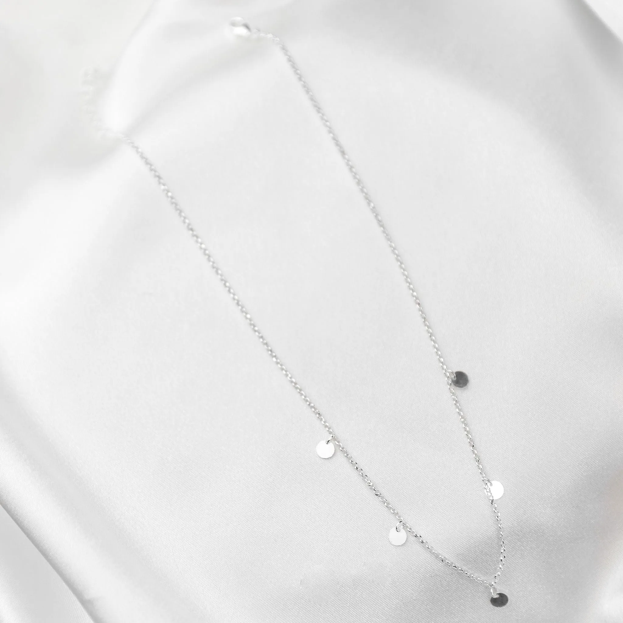 Silver Italian Waterproof Multi Disc Necklace
