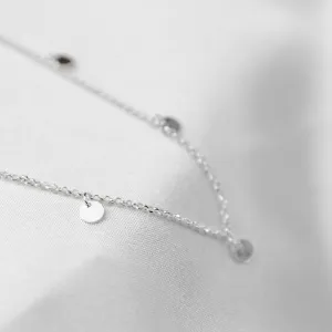 Silver Italian Waterproof Multi Disc Necklace
