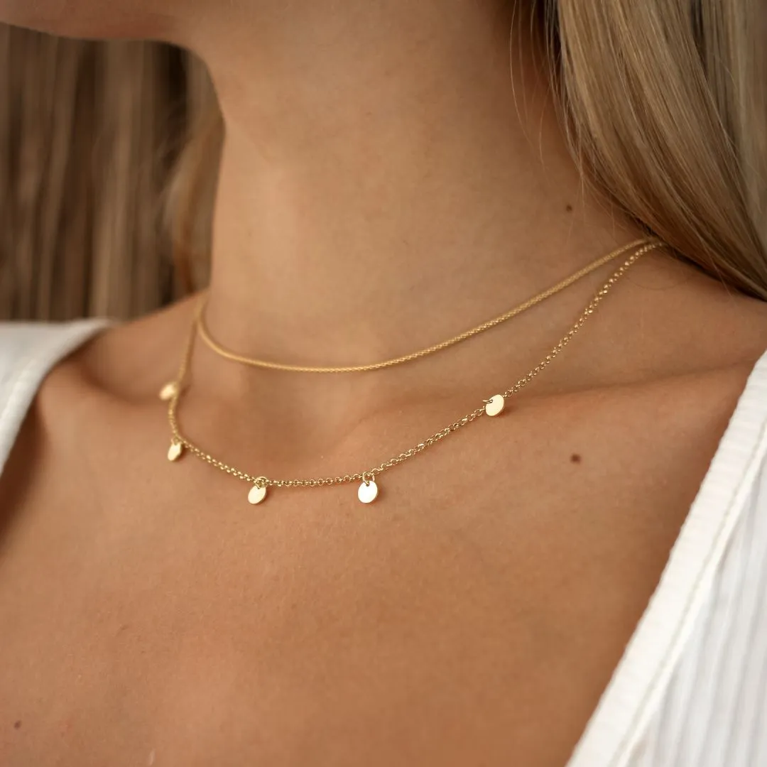 Silver Italian Waterproof Multi Disc Necklace