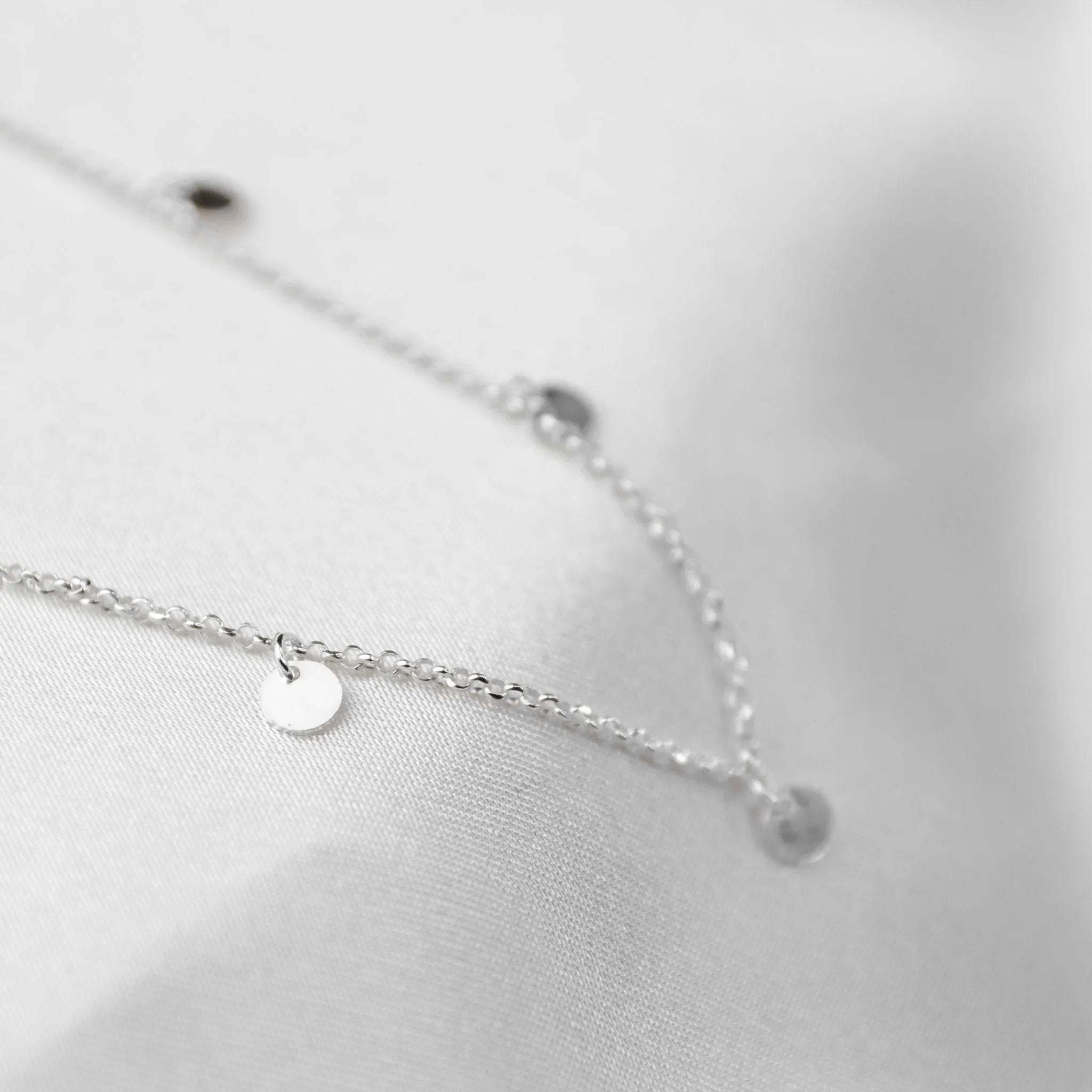 Silver Italian Waterproof Multi Disc Necklace