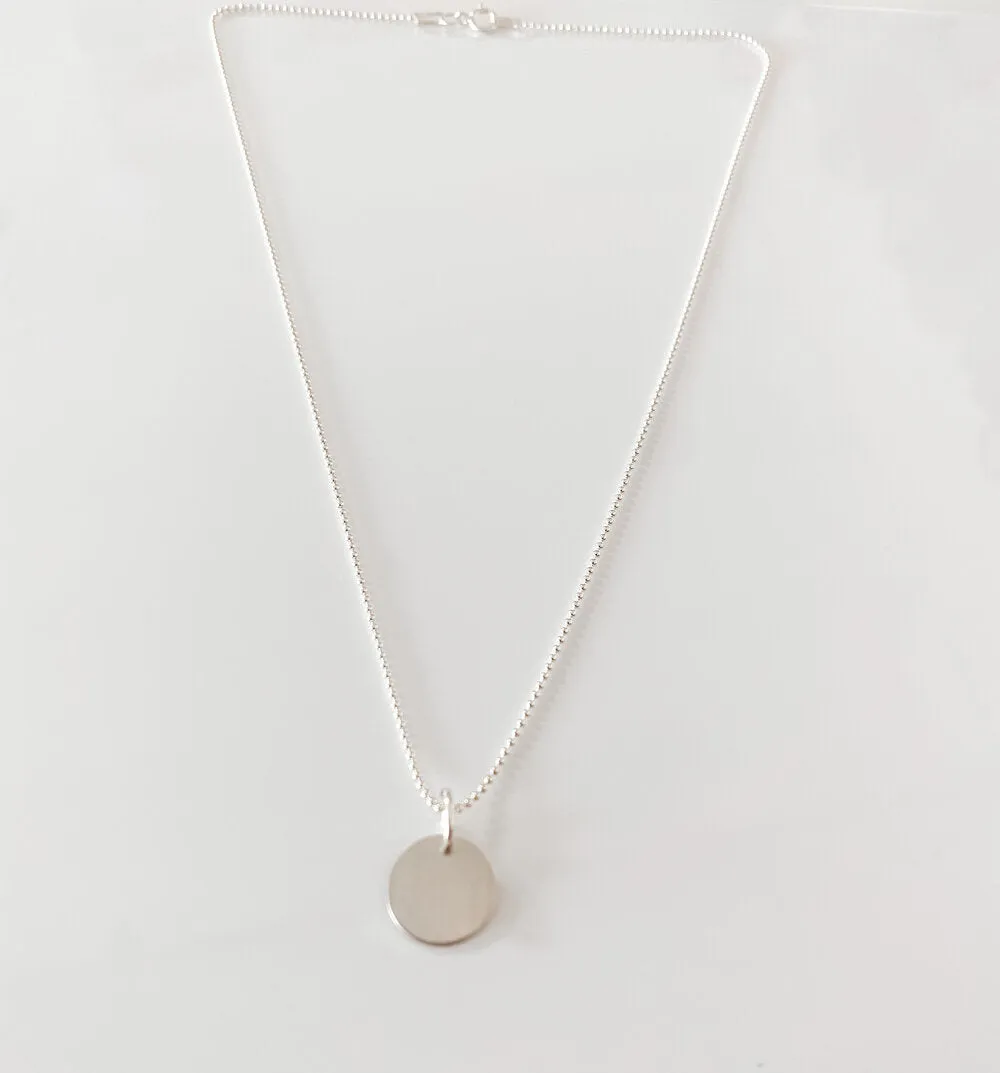 SILVER MINI DISC NECKLACE