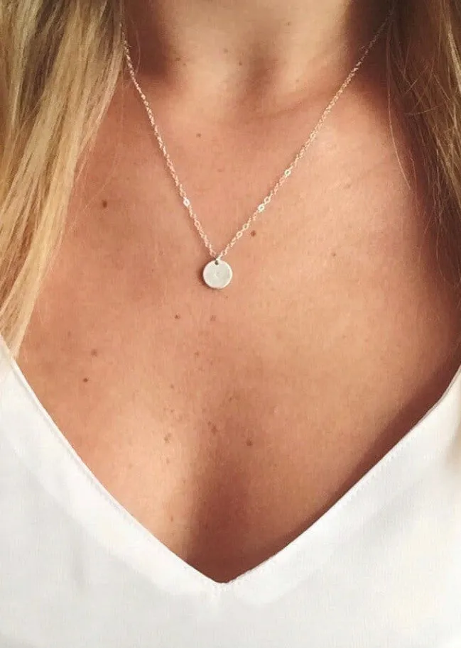 SILVER MINI DISC NECKLACE