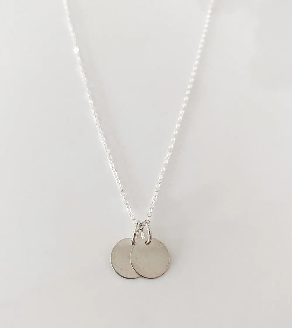 SILVER MINI DISC NECKLACE
