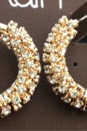 Silver or gold 20 mm pave crystal hoop earrings